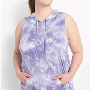 🐢 LIVI Lane Bryant Women's Tie-Dye Hooded Dress size 14/16